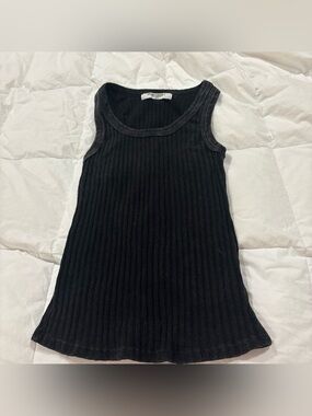 Project Social T Black Ribbed Scoop Tank
